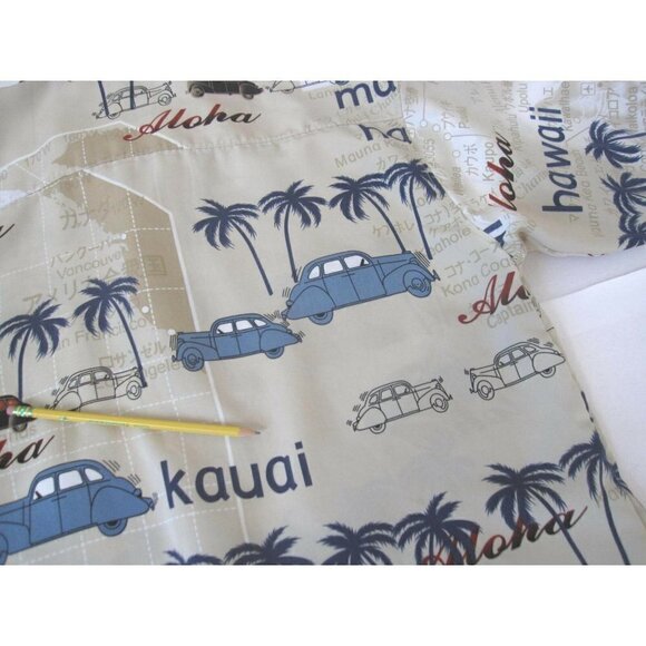Vtg Men Versa Aloha Hawaii Front Button Short Sleeve Polyester Shirt Sz M(MT491) - Picture 8 of 8